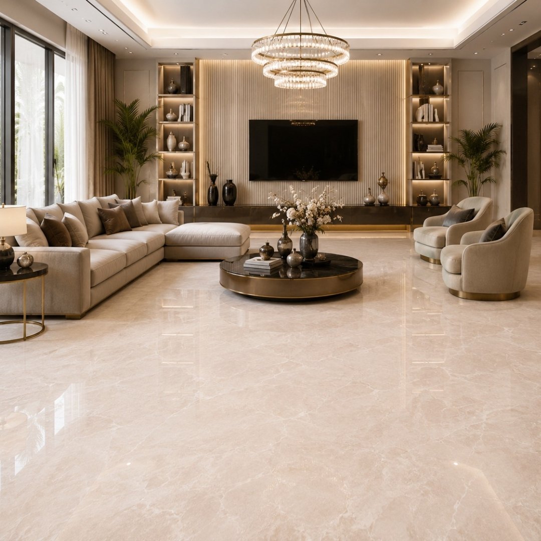 AL Agasiya Beige Marble & Stone Living Area Tiles - My Home Studio